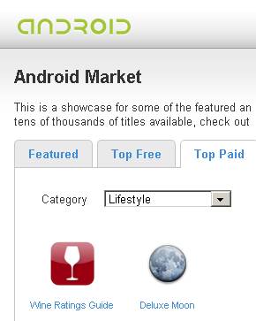 Popularity at android.com