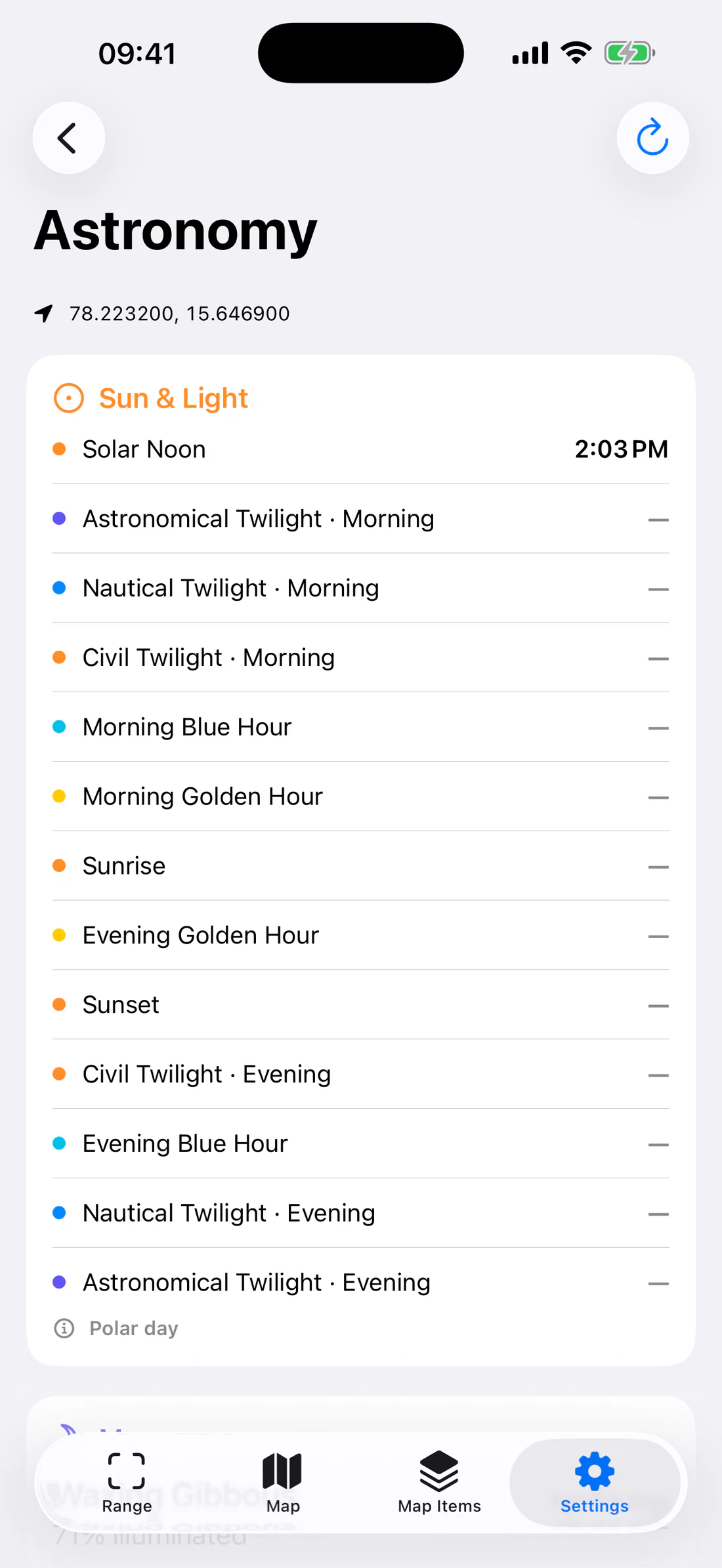Polar-day or polar-night explanatory state.