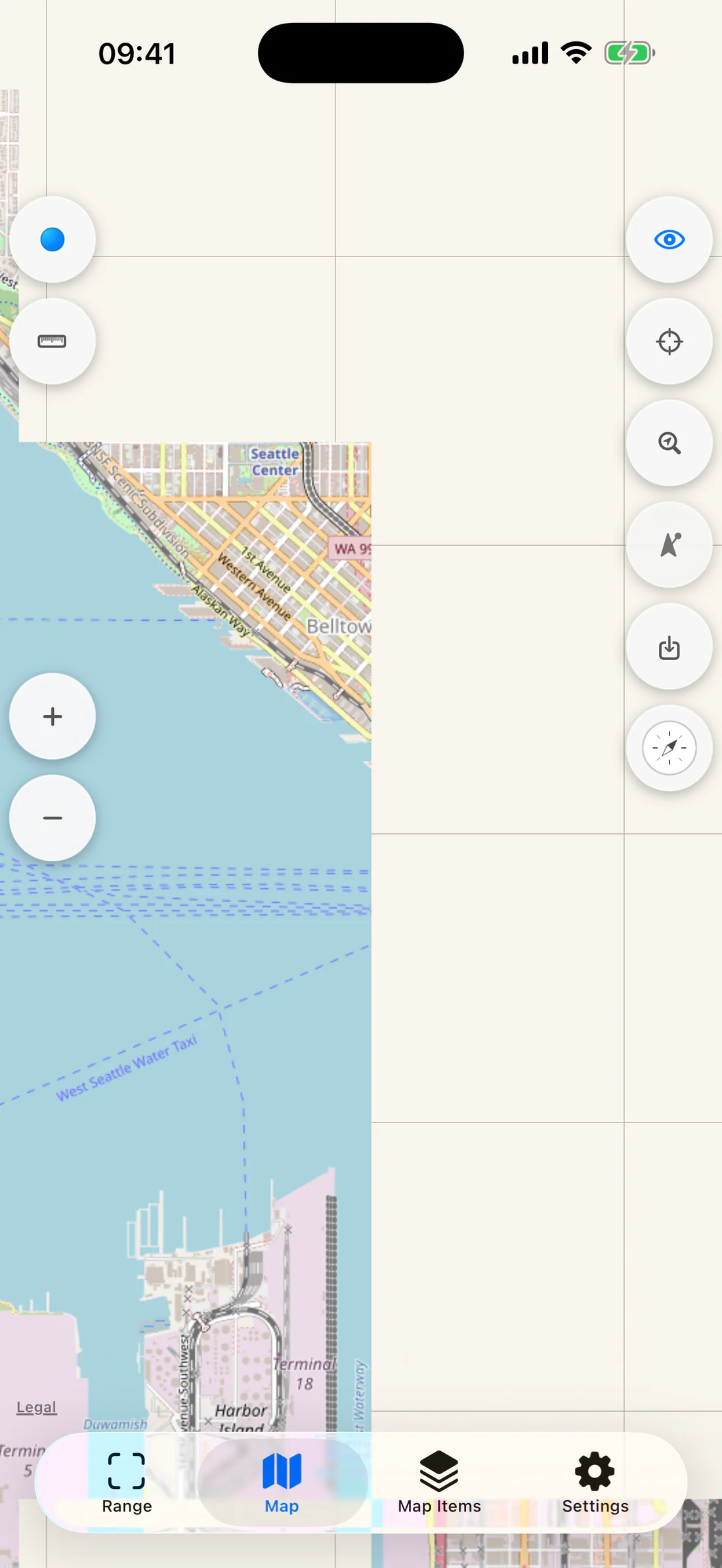 Coastal fixture with seamarks over OSM base, not Apple map.