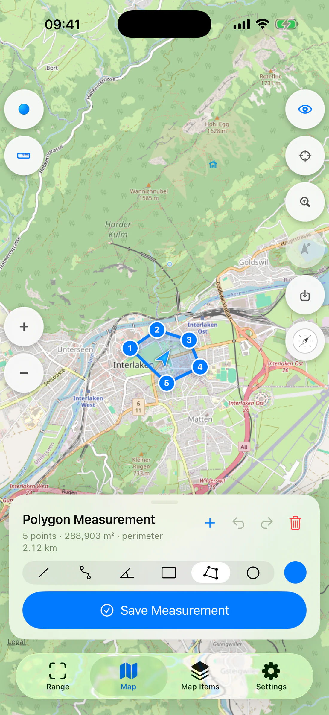 Field polygon with at least five points.