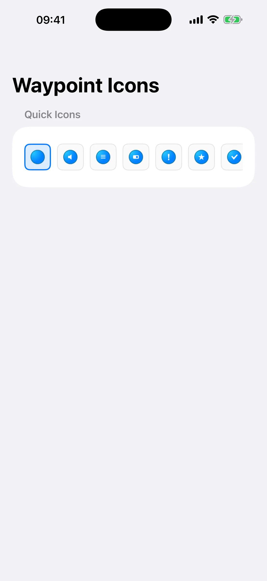 Seven quick icons.